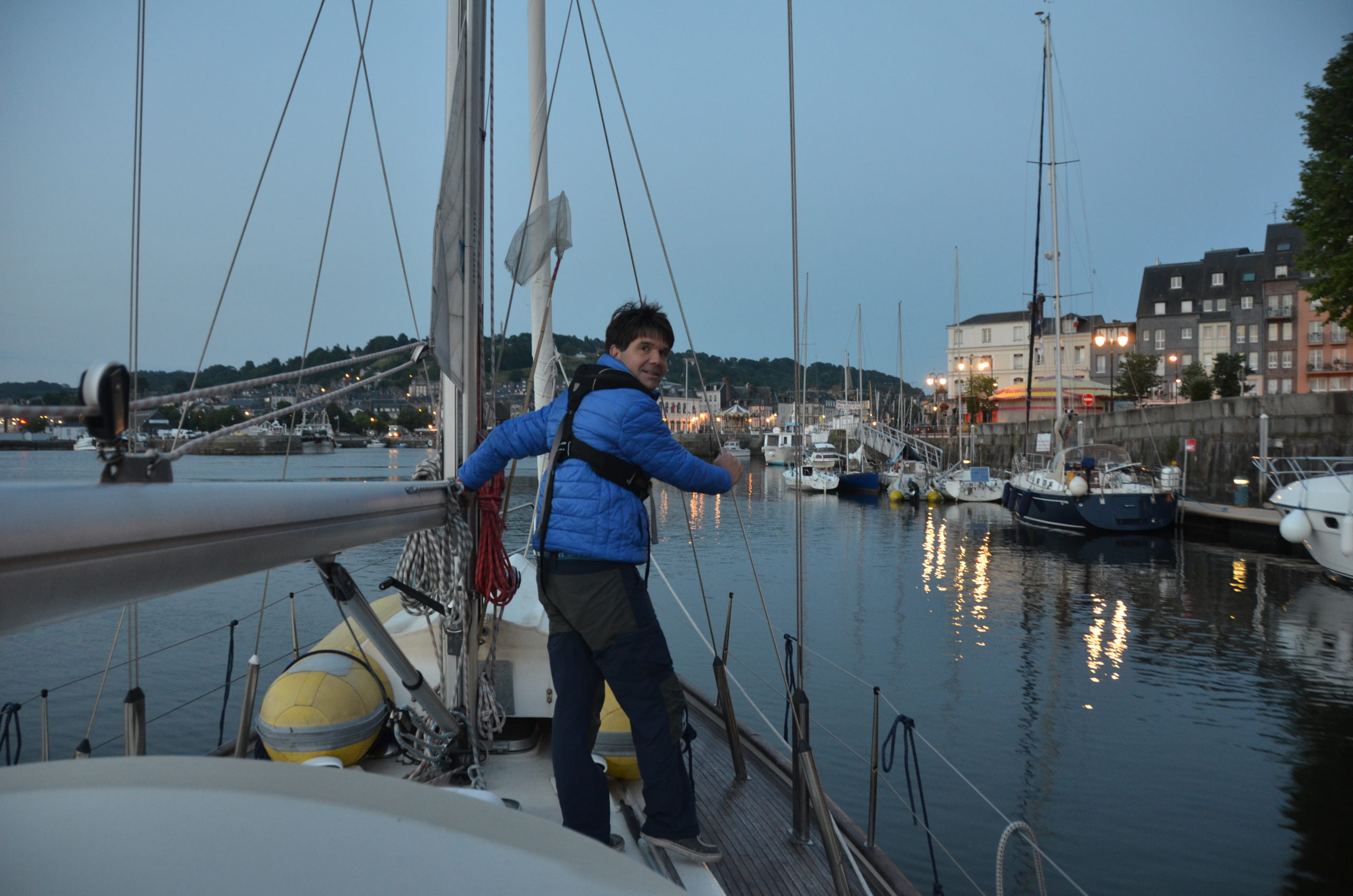 Aankomst Honfleur in de vroege ochtend